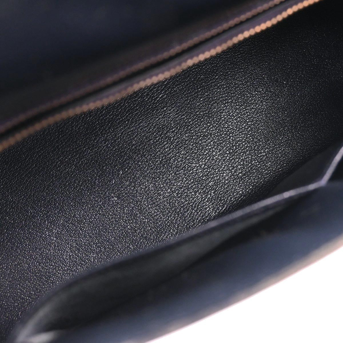 Hermes Navy Box Calf Kelly 32 Sellier 2way Shoulder Handbag