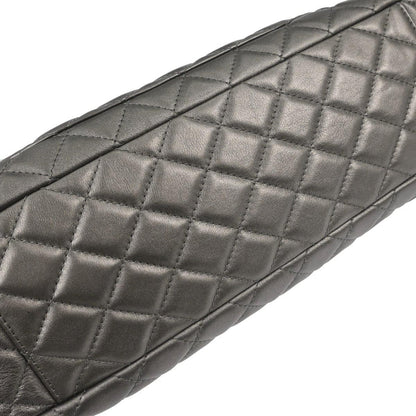 Chanel Silver Lambskin Flap Shoulder Bag