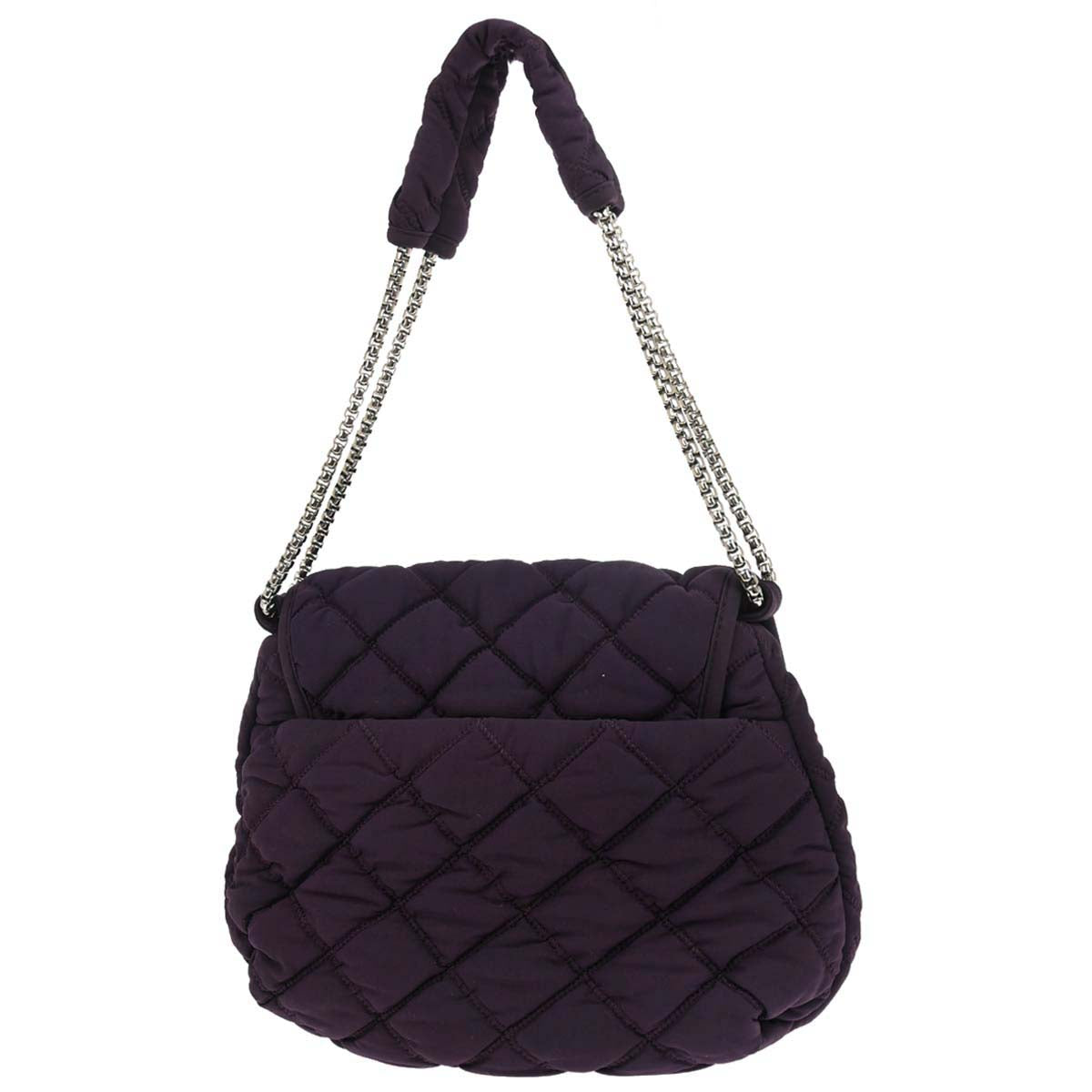 Chanel Purple Nylon Bubble Quilt Handbag