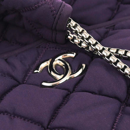 Chanel Purple Nylon Bubble Quilt Handbag