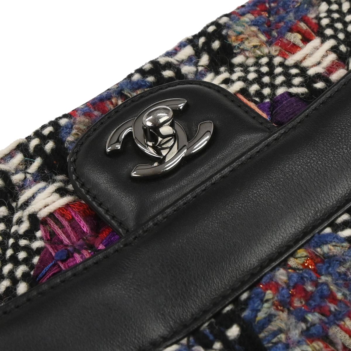 Chanel Black Tweed Lambskin Coco Corset Flap Bag Shoulder Bag