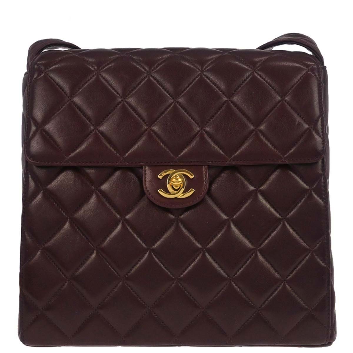 Chanel 1996-1997 Brown Lambskin Shoulder Bag
