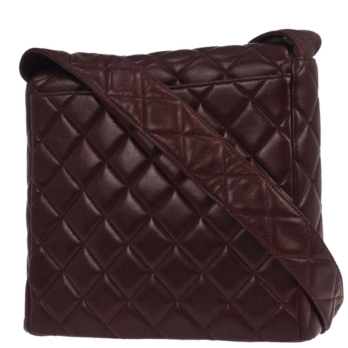 Chanel 1996-1997 Brown Lambskin Shoulder Bag