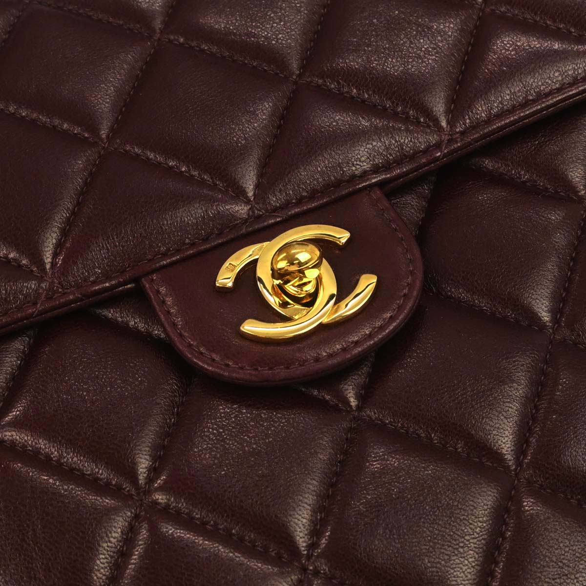 Chanel 1996-1997 Brown Lambskin Shoulder Bag