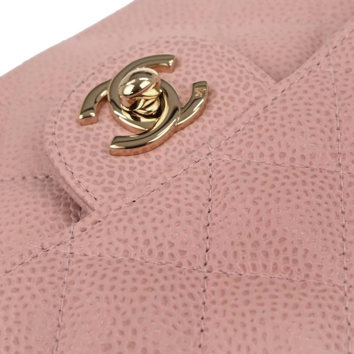 Chanel Pink Caviar Skin Mini Classic Square Flap Bag 17