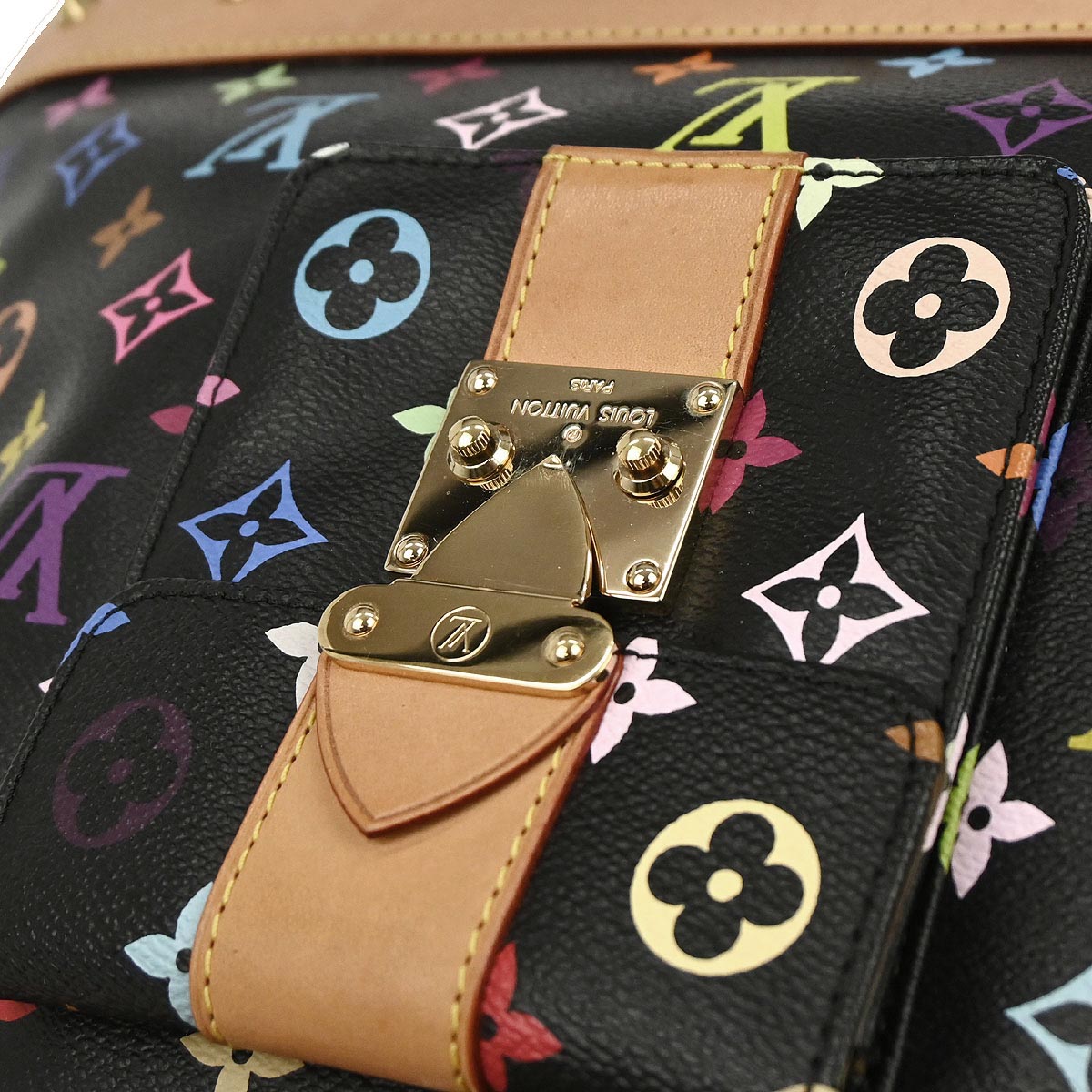 Louis Vuitton Black Monogram Multicolor Alma GM Handbag M40442