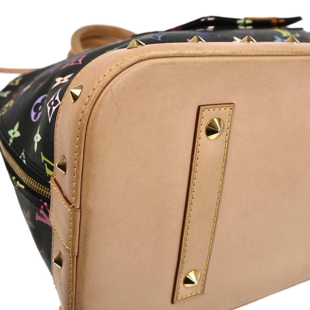 Louis Vuitton Black Monogram Multicolor Alma GM Handbag M40442