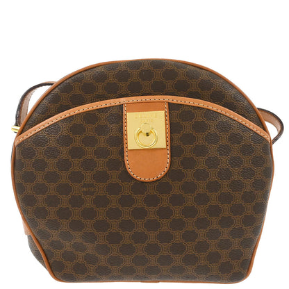Celine Brown PVC Macadam Shoulder Bag