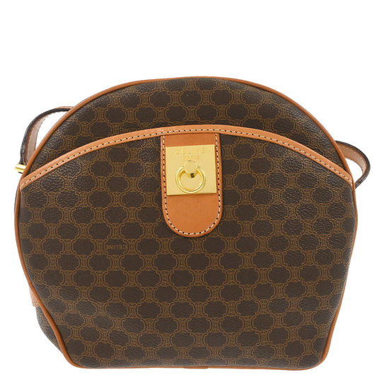 Celine Brown PVC Macadam Shoulder Bag