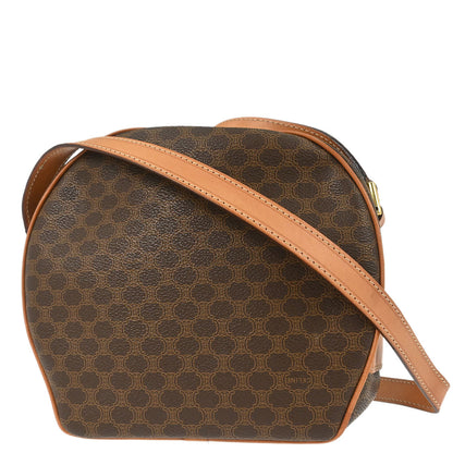 Celine Brown PVC Macadam Shoulder Bag