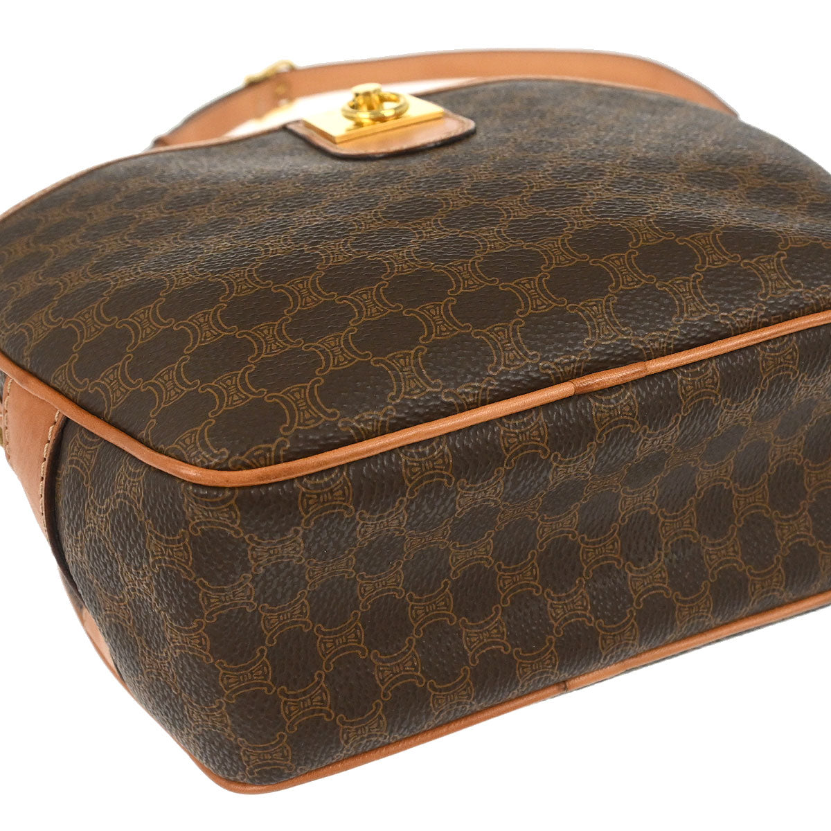 Celine Brown PVC Macadam Shoulder Bag