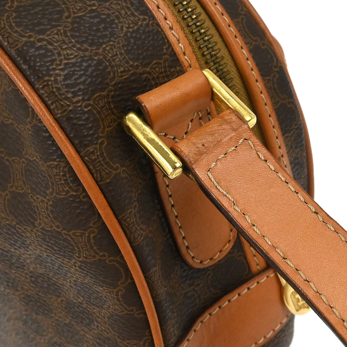 Celine Brown PVC Macadam Shoulder Bag