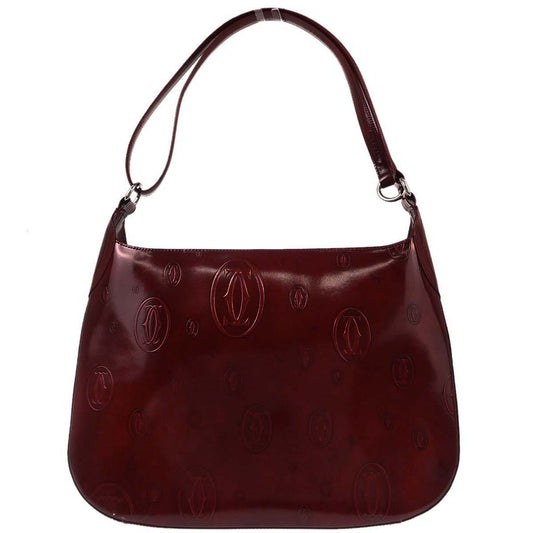 Cartier Bordeaux Patent Leather Happy Birthday Shoulder Bag
