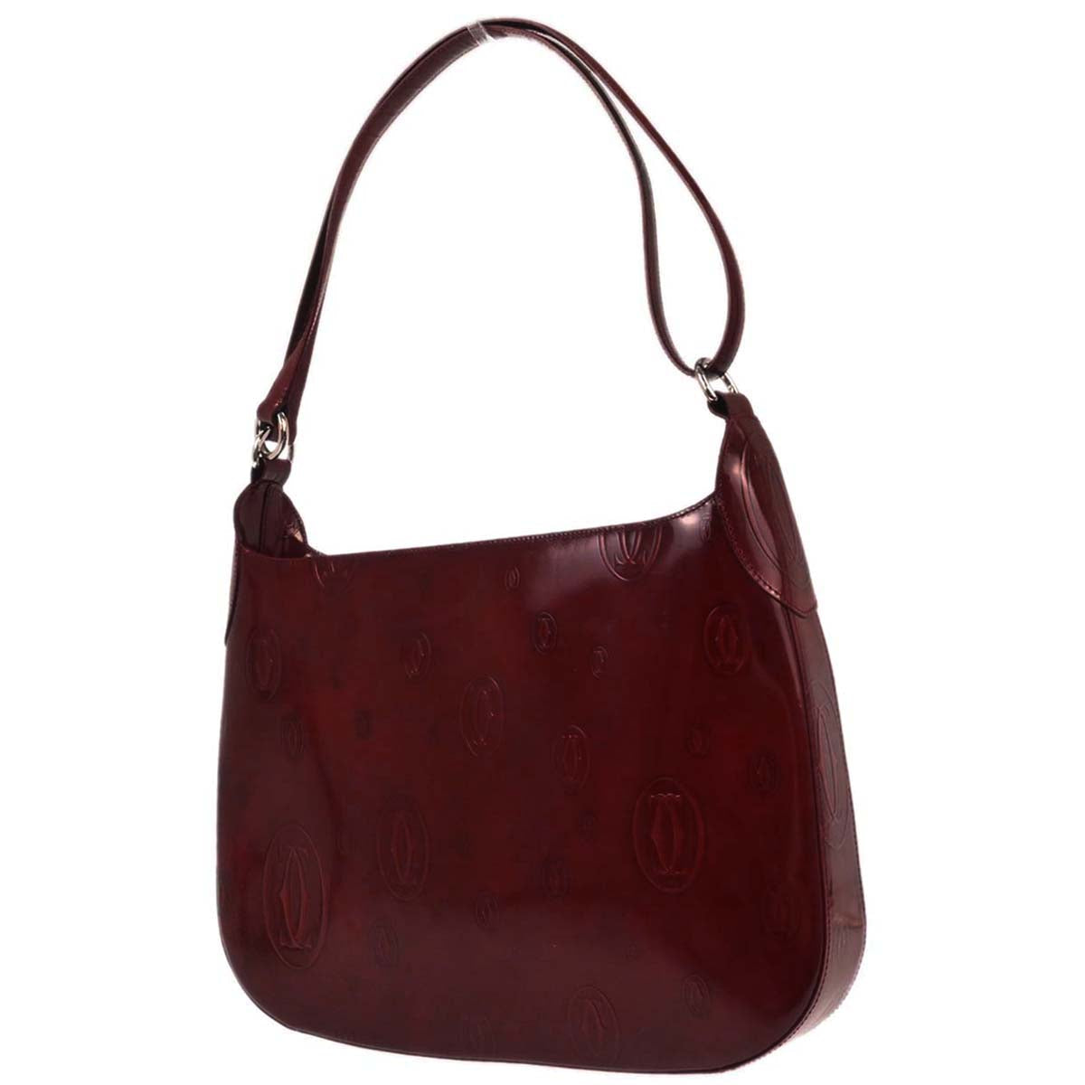 Cartier Bordeaux Patent Leather Happy Birthday Shoulder Bag