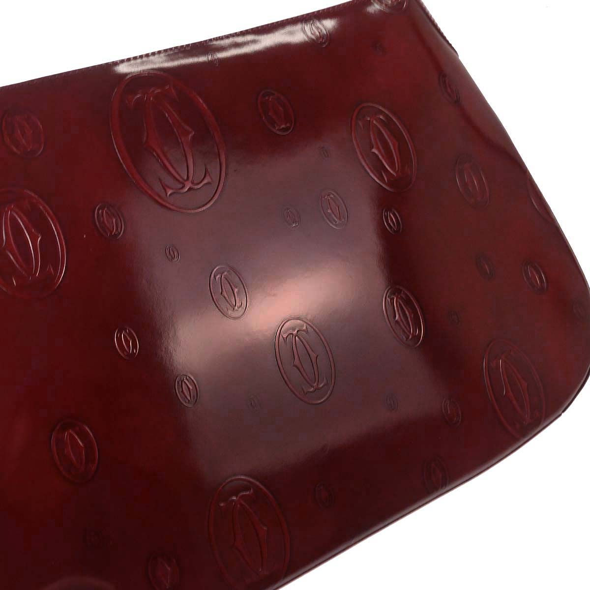 Cartier Bordeaux Patent Leather Happy Birthday Shoulder Bag