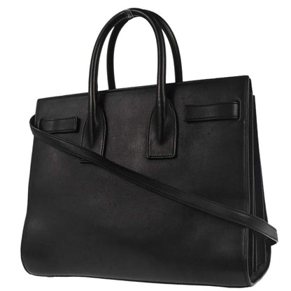 Saint Laurent Black Calfskin Sac de Jour 2way Shoulder Handbag
