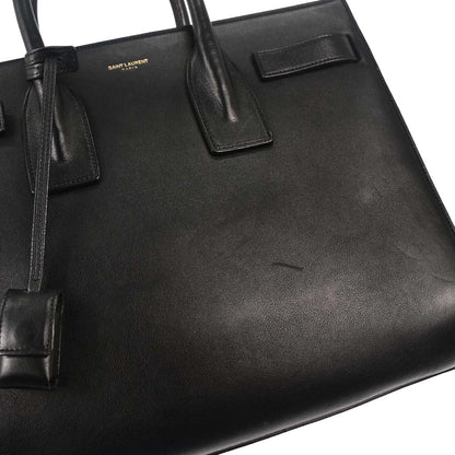 Saint Laurent Black Calfskin Sac de Jour 2way Shoulder Handbag