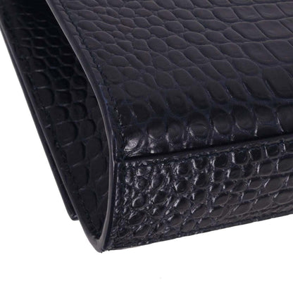 Saint Laurent Navy Embossed Leather Kate Shoulder Bag
