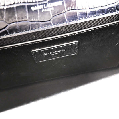 Saint Laurent Navy Embossed Leather Kate Shoulder Bag