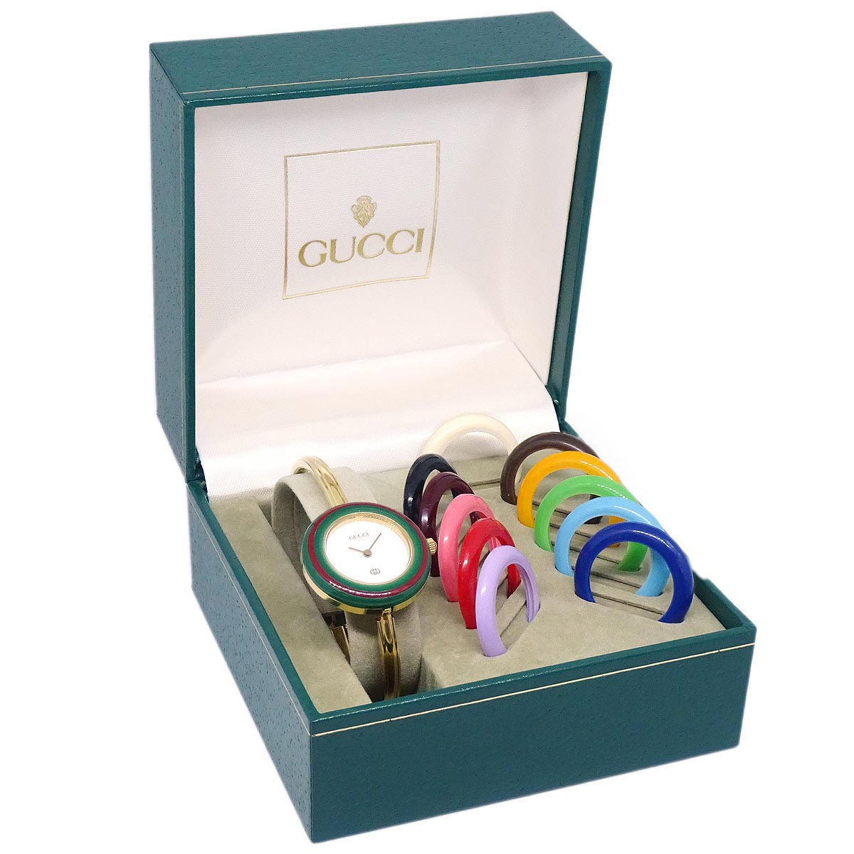 Gucci 1100-L Change Bezel Chameleon Quartz Watch SS