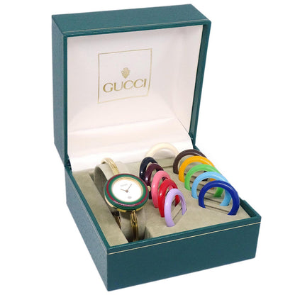 Gucci 1100-L Change Bezel Chameleon Quartz Watch SS