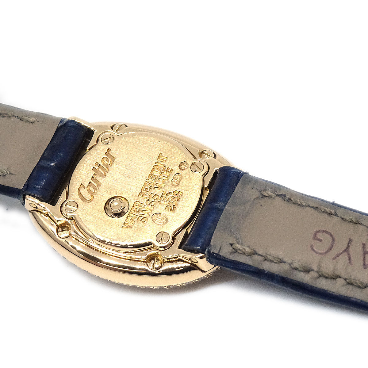Cartier * Mini Baignoire Ref.2368 Quartz Watch 18KYG Diamond Crocodile