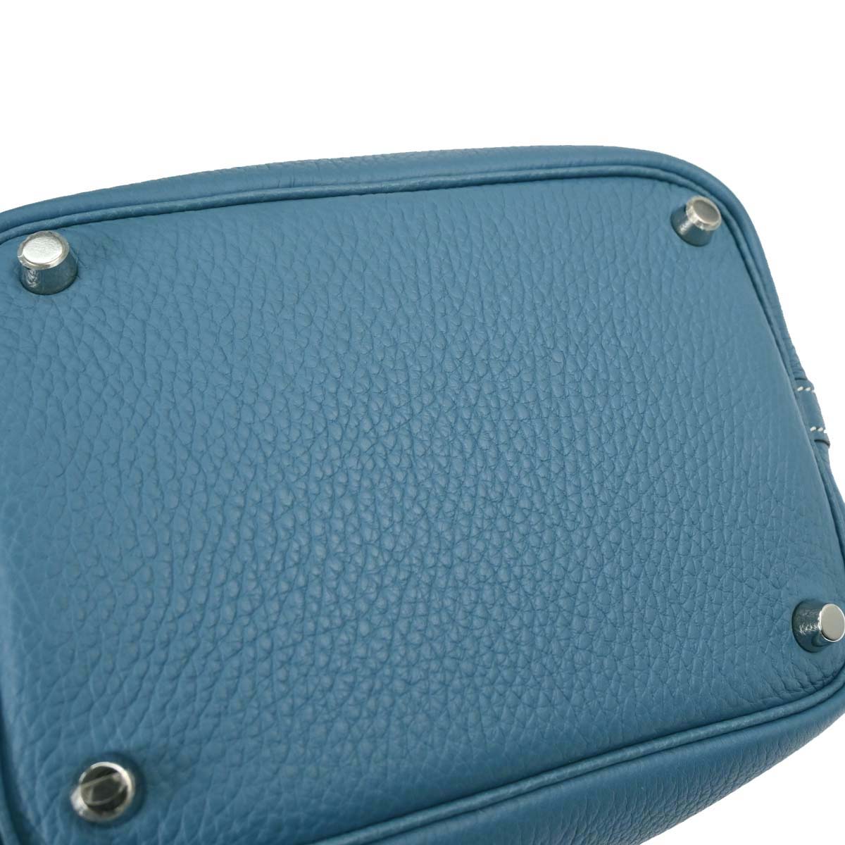 Hermes Blue Jean Taurillon Clemence Picotin Lock 18 PM Handbag