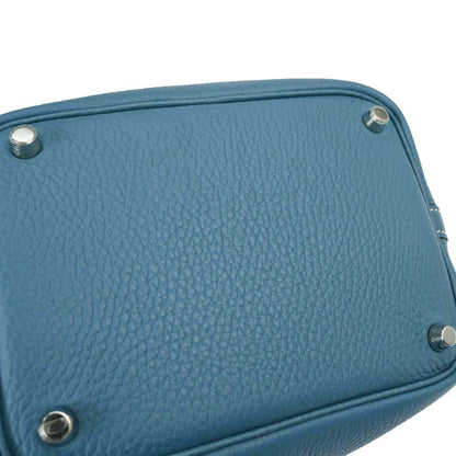 Hermes Blue Jean Taurillon Clemence Picotin Lock 18 PM Handbag