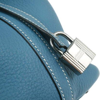 Hermes Blue Jean Taurillon Clemence Picotin Lock 18 PM Handbag