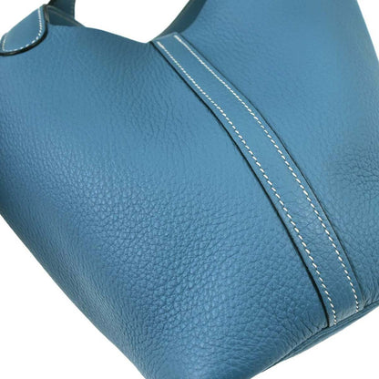 Hermes Blue Jean Taurillon Clemence Picotin Lock 18 PM Handbag