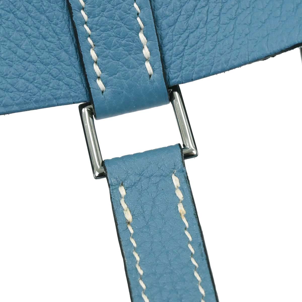 Hermes Blue Jean Taurillon Clemence Picotin Lock 18 PM Handbag