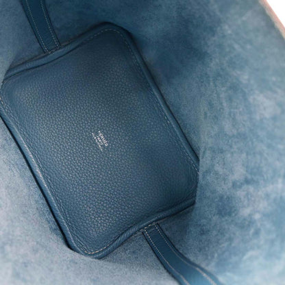 Hermes Blue Jean Taurillon Clemence Picotin Lock 18 PM Handbag