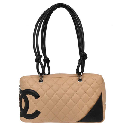 Chanel Beige Calfskin Cambon Ligne Bowling Bag 27