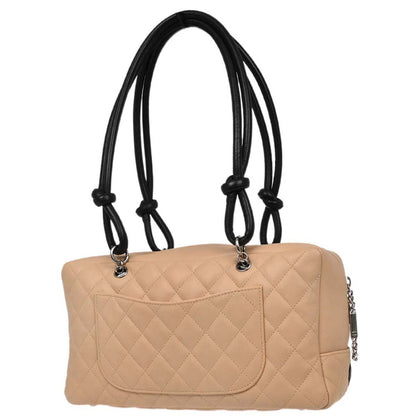 Chanel Beige Calfskin Cambon Ligne Bowling Bag 27