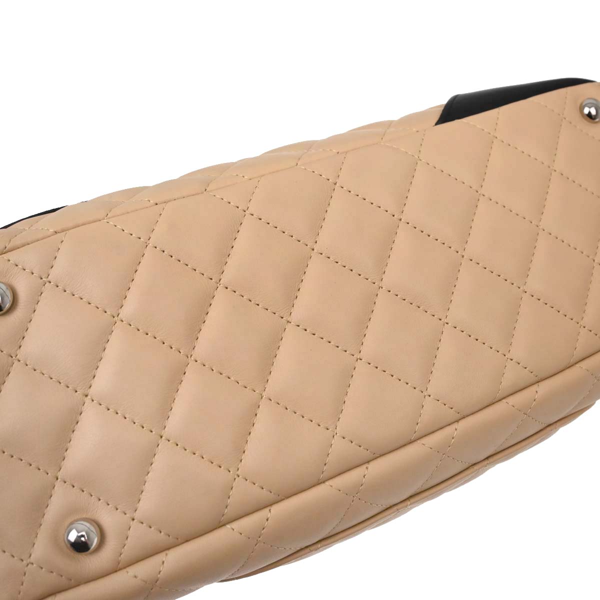 Chanel Beige Calfskin Cambon Ligne Bowling Bag 27