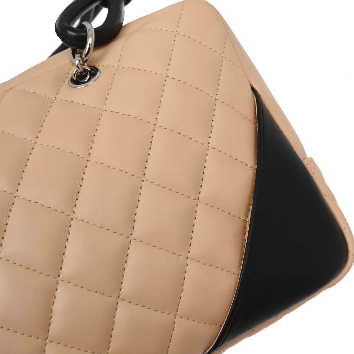 Chanel Beige Calfskin Cambon Ligne Bowling Bag 27