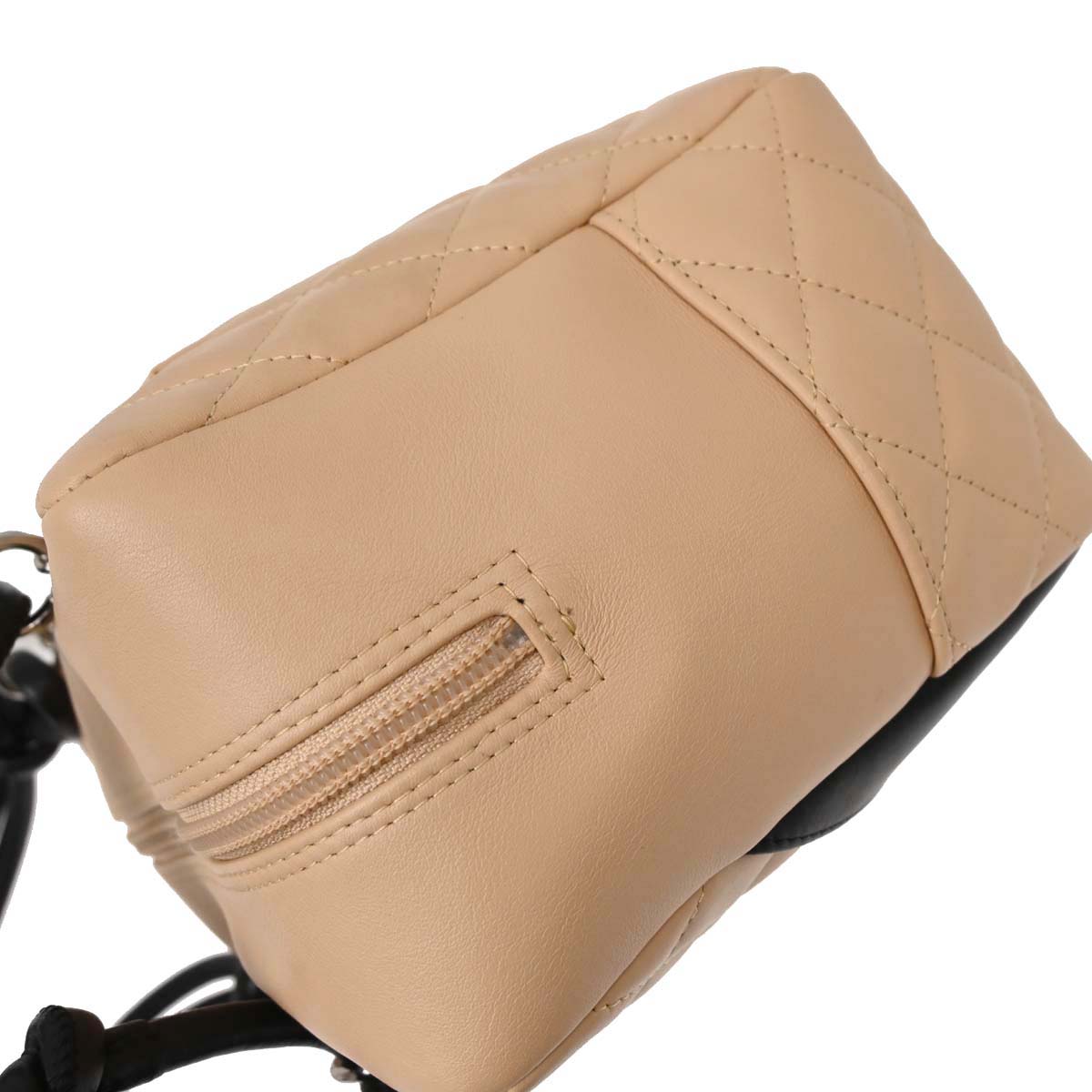 Chanel Beige Calfskin Cambon Ligne Bowling Bag 27