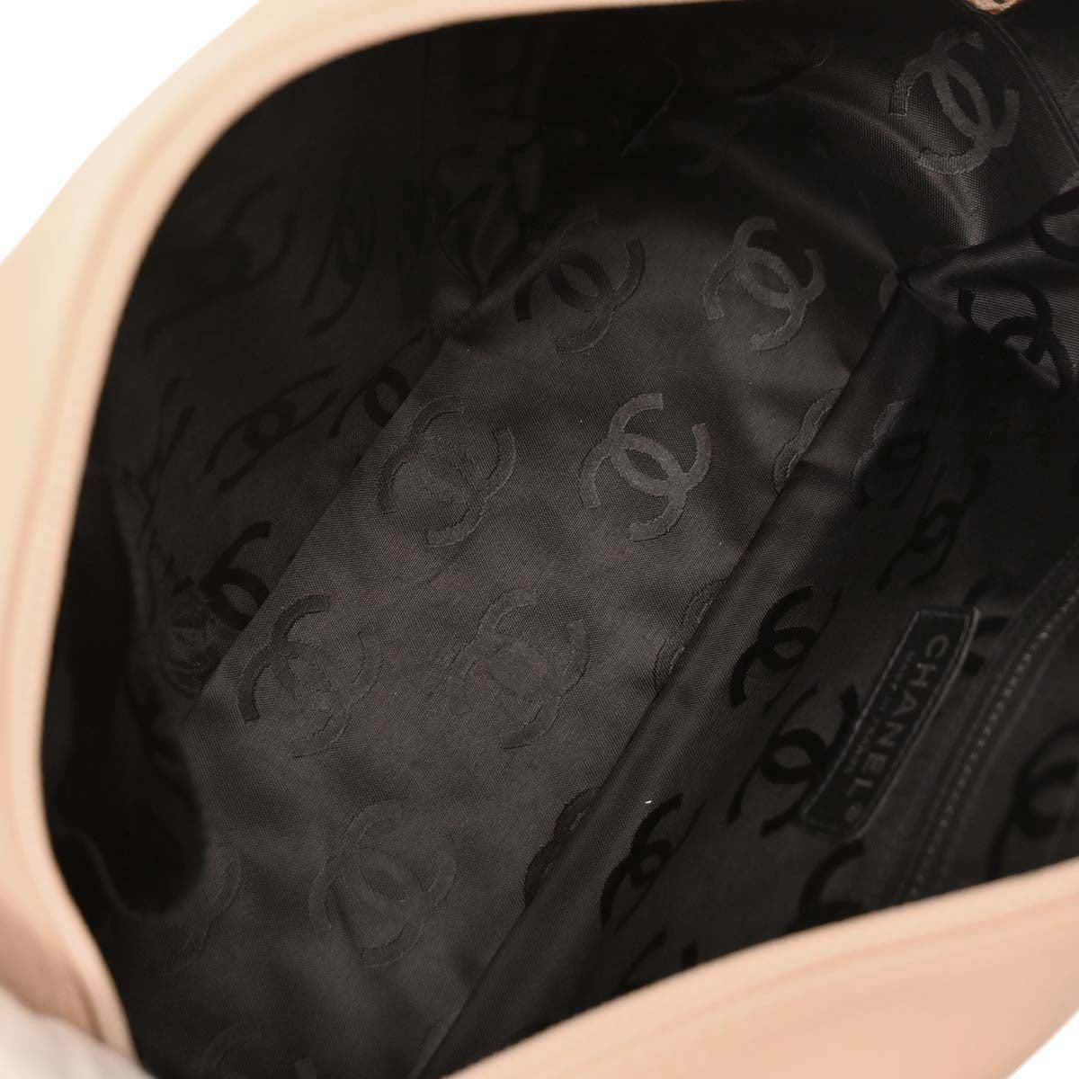 Chanel Beige Calfskin Cambon Ligne Bowling Bag 27