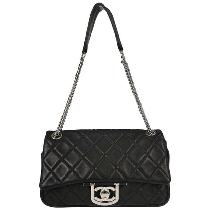 Chanel 2006-2008 Black Lambskin Secret Label Flap Handbag