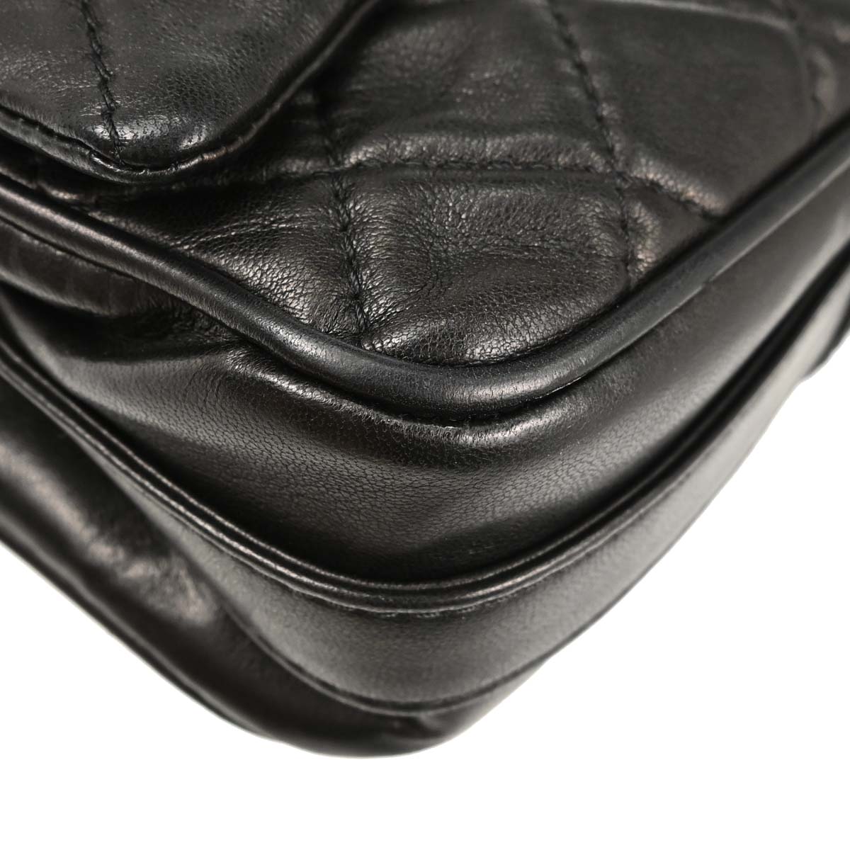 Chanel 2006-2008 Black Lambskin Secret Label Flap Handbag