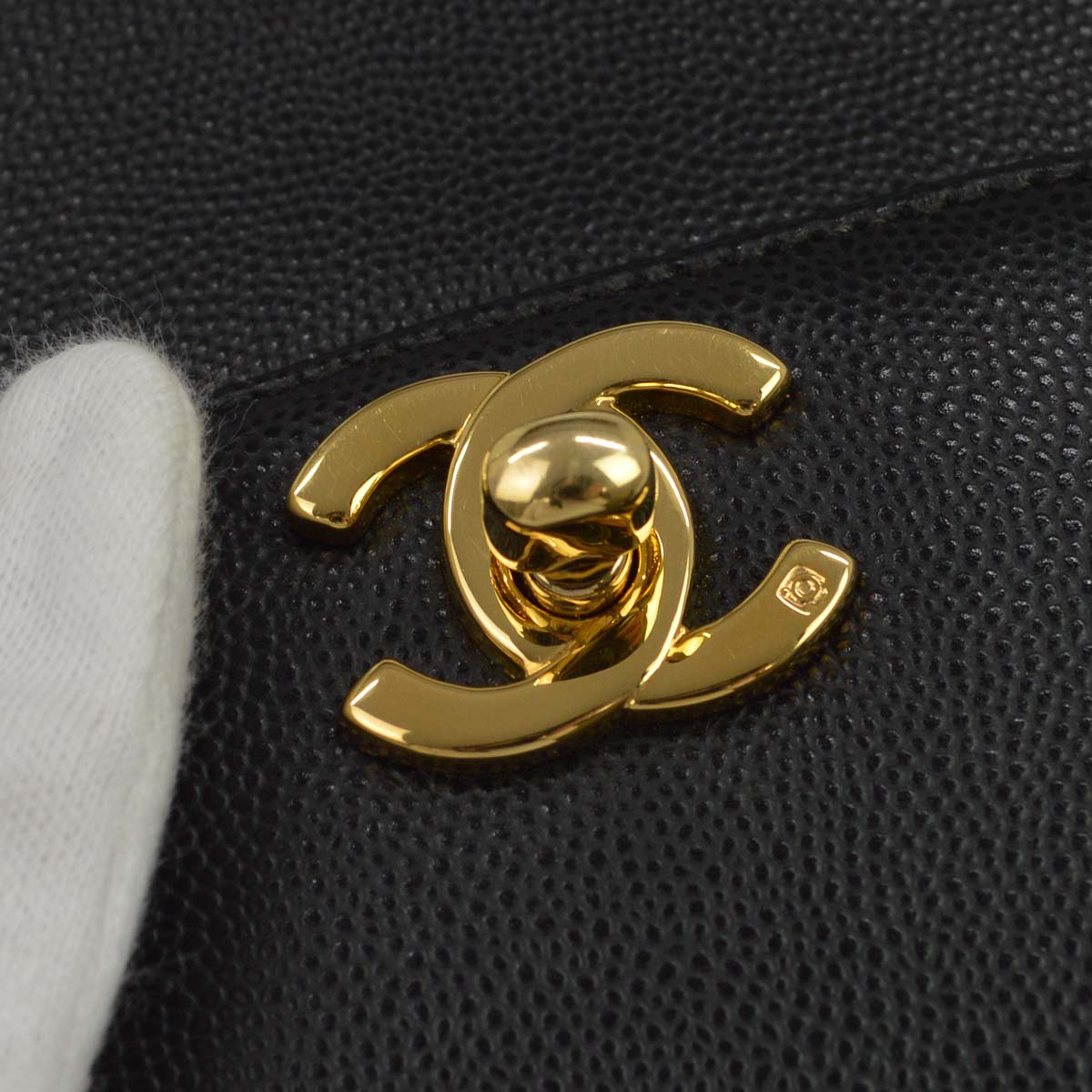 Chanel Black Caviar Skin Handbag