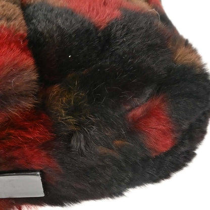 Fendi Black Fur Marbled Baguette Handbag