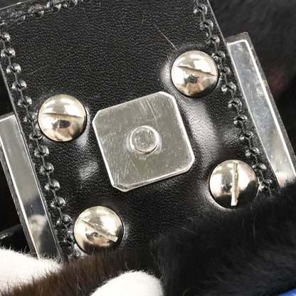 Fendi Black Fur Marbled Baguette Handbag