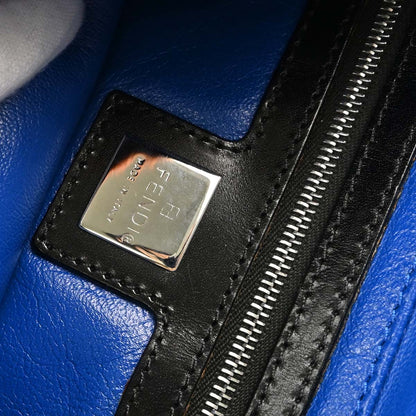 Fendi Black Fur Marbled Baguette Handbag