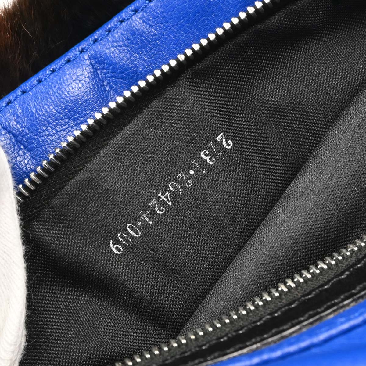Fendi Black Fur Marbled Baguette Handbag