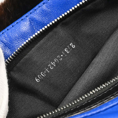 Fendi Black Fur Marbled Baguette Handbag