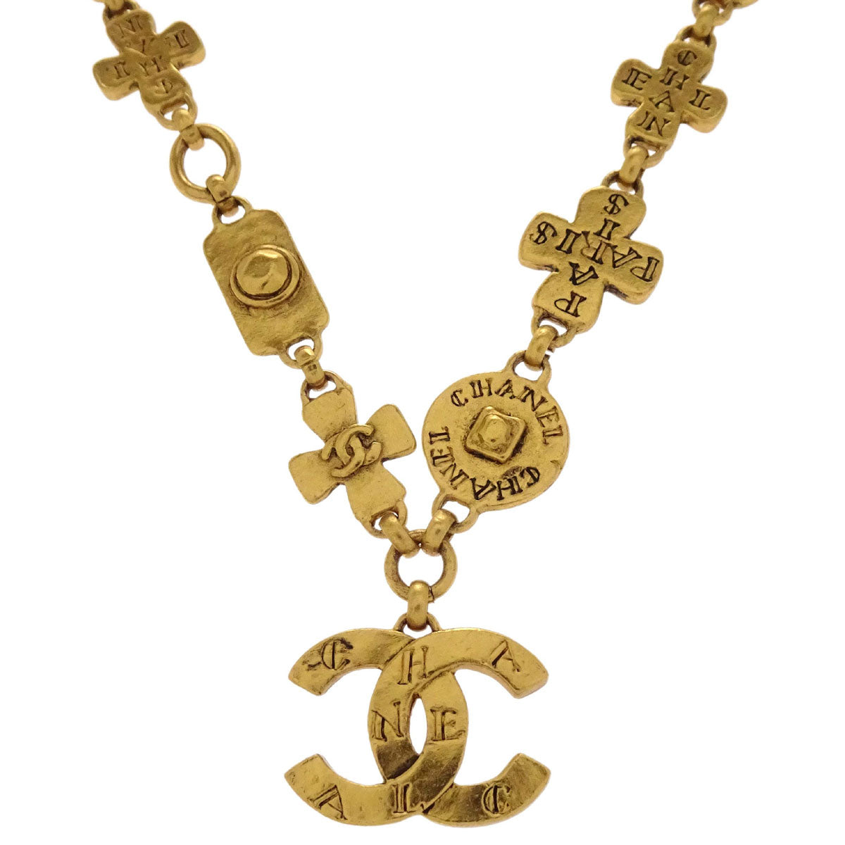 Chanel Gold Chain CC Pendant Necklace 99A
