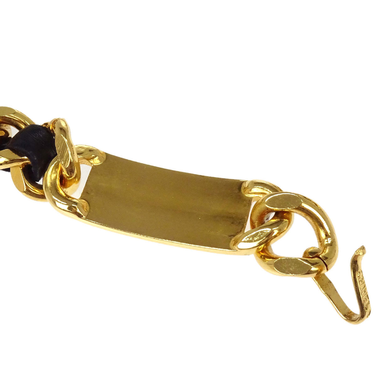 Chanel Chain Belt Medallion Gold Black Small Good