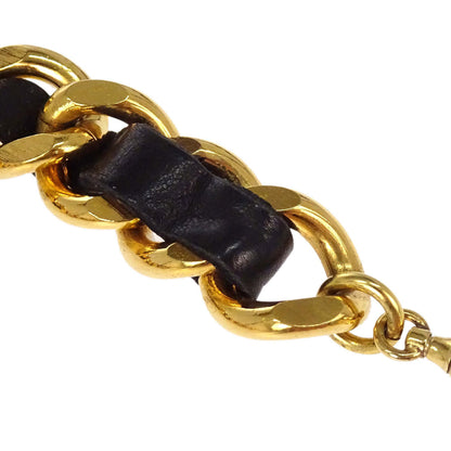 Chanel Chain Belt Medallion Gold Black Small Good