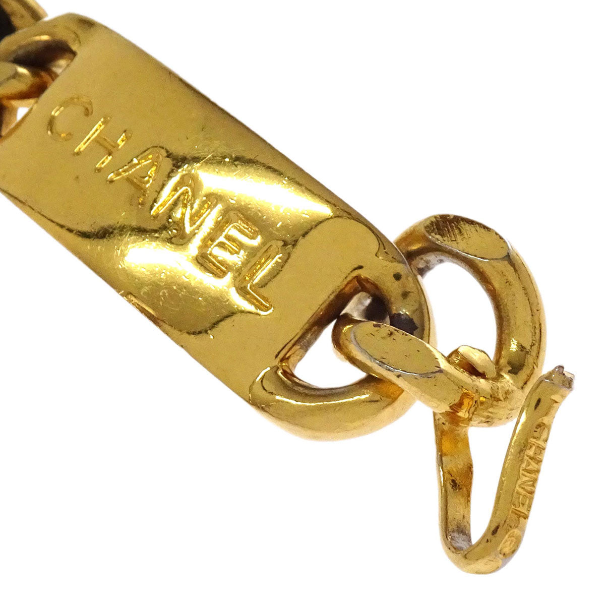 Chanel Chain Belt Medallion Gold Black Small Good
